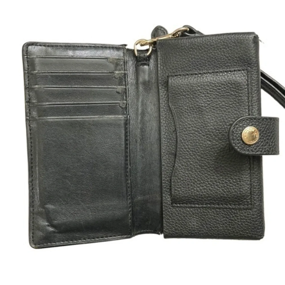 Michael kors black leather wristlet